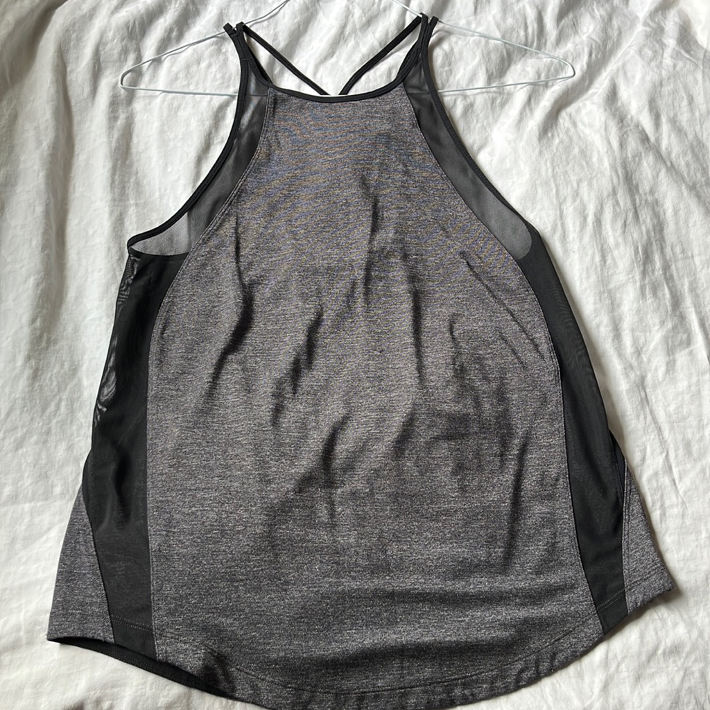 Lululemon Athletica Gray And Black Racerback Tank Top